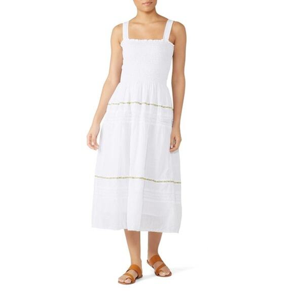 THE GREAT. Dresses & Skirts - The Great The Clover Embroidered Smocked Dress Size Medium